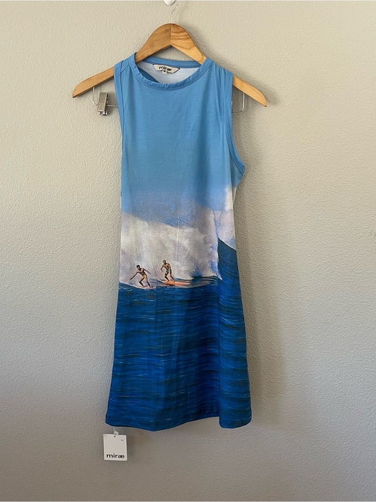 Mirae Dresses & Skirts - Mirae Surfin' Dress in Bleu sleeveless mini tank-dress size M NWT